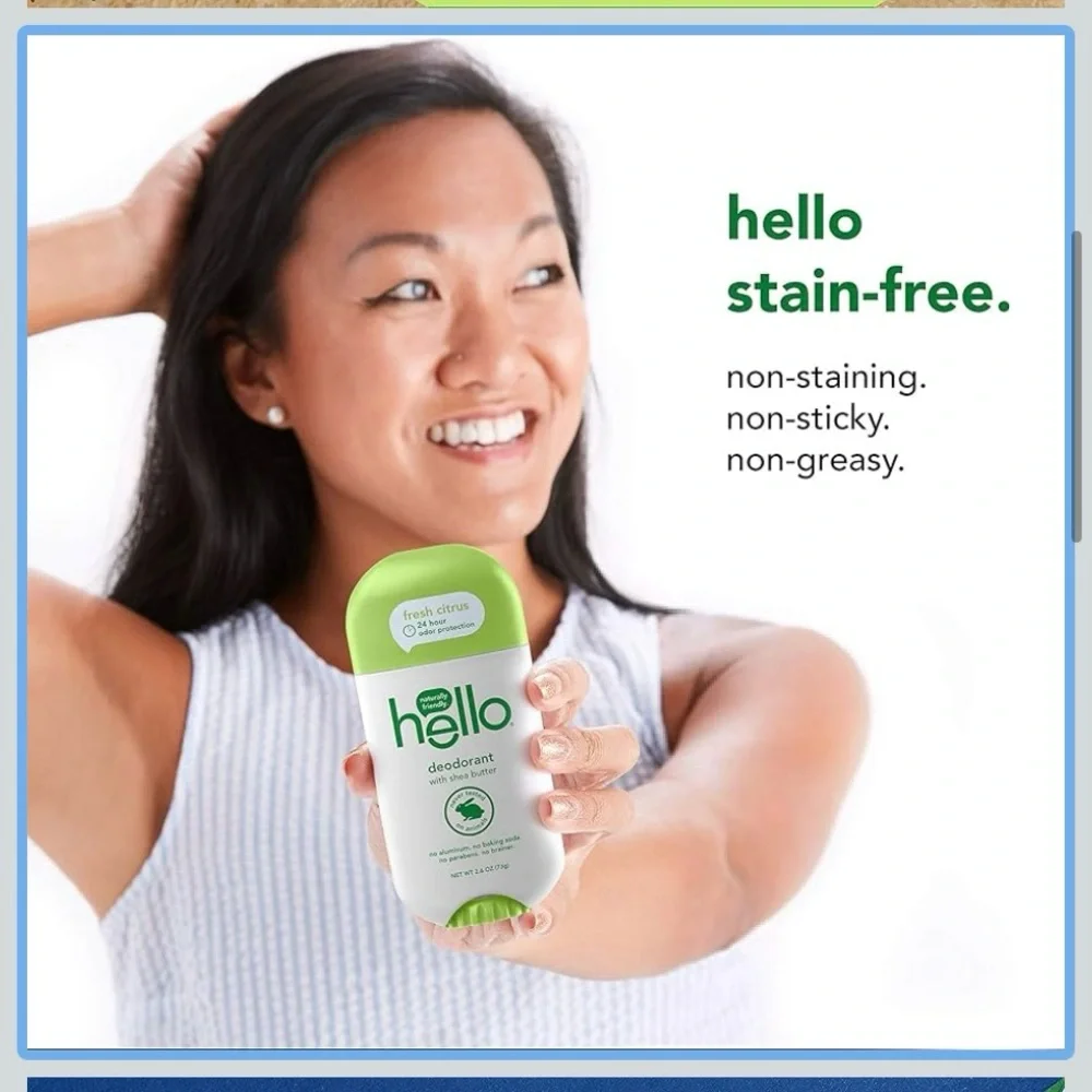 Hello‎ Fresh Citrus Deodorant 24 Hour Protection 2.6 oz